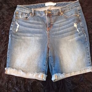Distressed Jean Shorts-Torrid 18